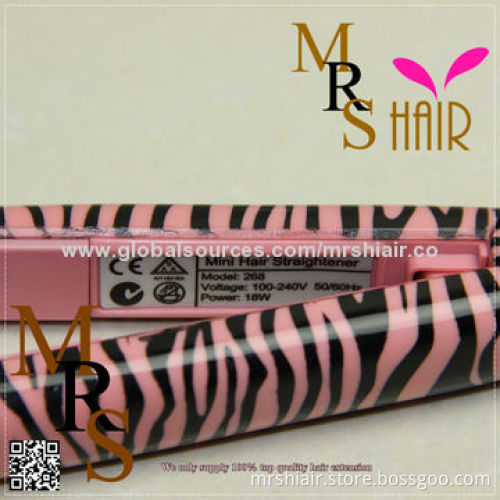 Pink color Mini Straightening Irons, Portable Ceramic Hair Straighteners